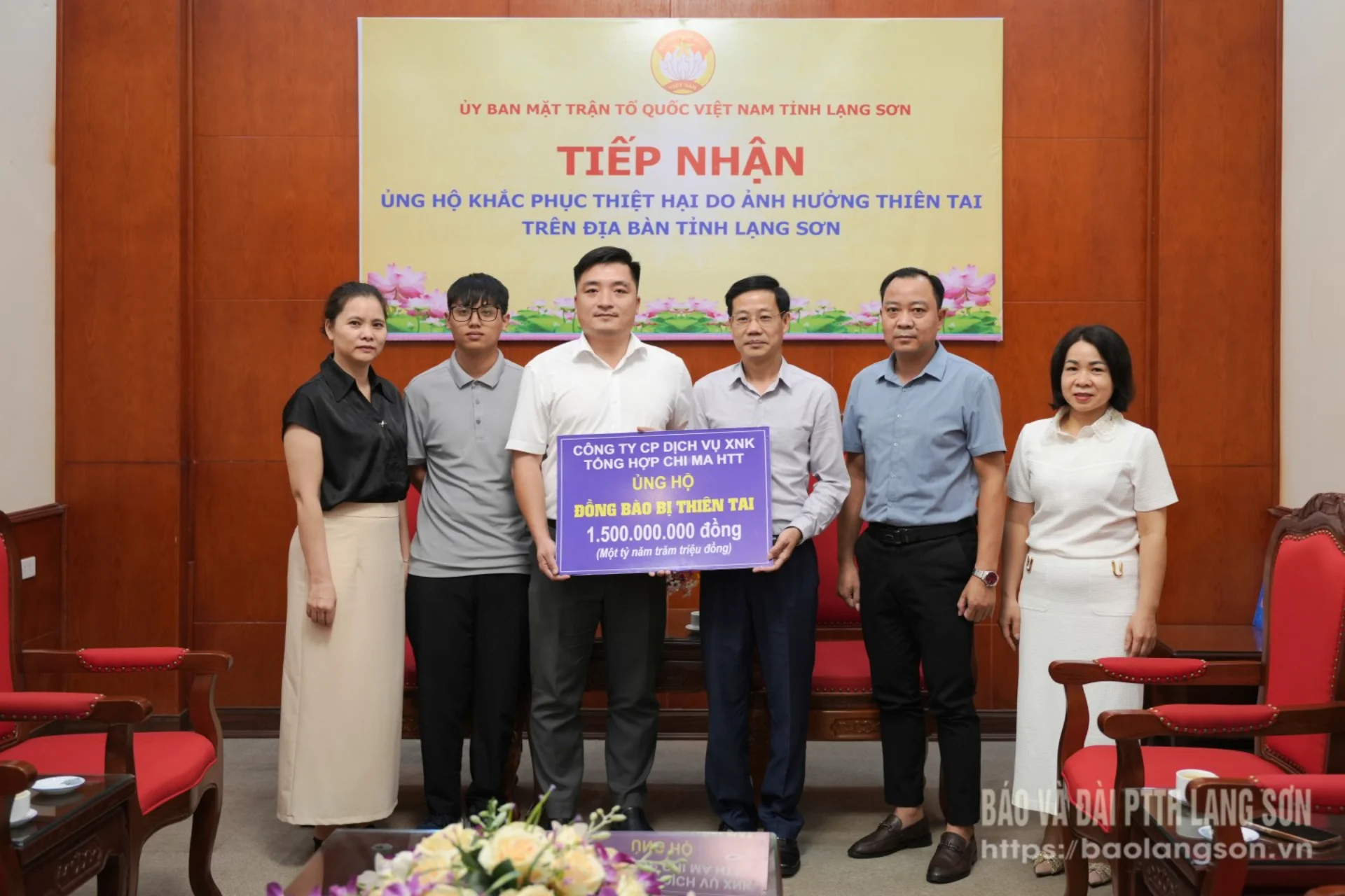 Chima HTT Logistics ủng hộ 1,5 tỷ đồng giúp Lạng Sơn khắc phục hậu quả do bão lũ